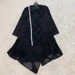 【美品】ゴム マキヒロシゲ 異素材ドッキングワンピース アシンメトリー 希少