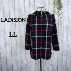 ラディション / チェック トップス LL 大きめ 長袖 シャツ プルオーバー