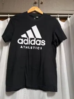 adidas ビッグプリントロゴ Tシャツ ブラック M