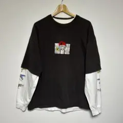 【matroos】 【ストリート】刺繍デザイン 半袖Tシャツ、ロンTセット