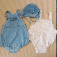 ベビー　ロンパース　セット　帽子付き