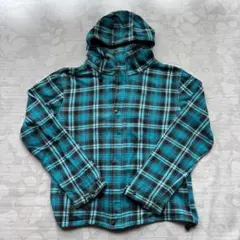DENIMLAB GARMENT チェック柄 フーデッドジャケット XL ブルーのサムネイル
