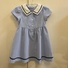 CHOPIN 水色ストライプ 半袖ワンピース