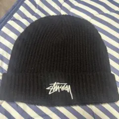 STUSSY ステューシー ニット帽 ビーニー ブラック 刺繍ロゴのサムネイル