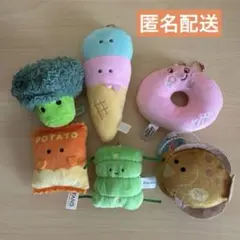食べ物モチーフ ぬいぐるみ マスコット 6点セットのサムネイル