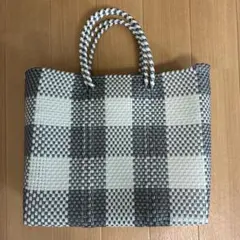 チェック柄 かごバッグ プラカゴ トートバッグのサムネイル