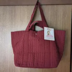 MUMU & CO. バーガンディ キルティングトートバッグ