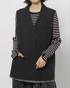 新品◇niko and…◇ダブル釦ジャケットベスト ブラック　ジレ