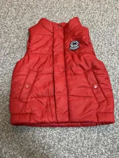 ミキハウス 赤 ノースリーブダウンベスト90センチ