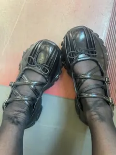 23cm フラット ホラゲ ホラーゲーム パンク ロック ロリィタ シューズ