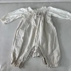ロンパース 60-70サイズ クリーム色　女の子　長袖　秋冬服　コーデュロイ