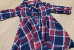 ベビー羽織ものチェック柄長袖シャツ74センチ