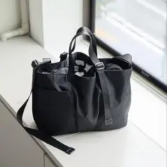 美品✳︎ear PAPILLONNER アジャスタートートバッグ横型/ブラック