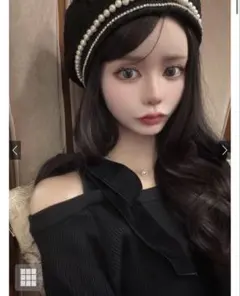 ベロアリボンオフショルダーリブニットトップス[pm812]