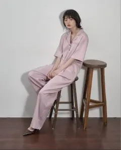 THE YOn ハーフスリーブシャツオールインワン