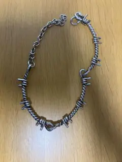 有刺鉄線デザイン ネックレス シルバーカラー