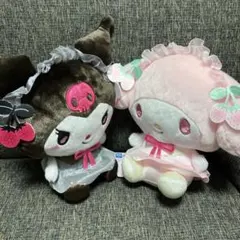 マイメロディ・クロミ　しろくろいちごBIGぬいぐるみ 全2種セット