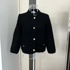 ZARA❣️金ボタンシャギーニットカーディガン