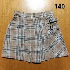 チェック柄 プリーツミニスカート　140cm