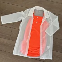 美品　SHEIN ノースリーブワンピース 6Y オレンジのサムネイル