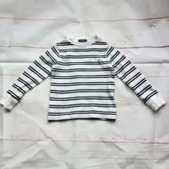 Polo Ralph Lauren ホワイト系ストライプ長袖Tシャツ 95cm