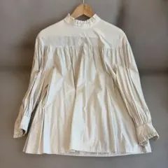UNITED ARROWS ライトグレー　フリル襟 シャツ