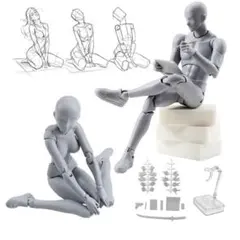 X psblty 드로잉 인형, 남성 및 여성 모델, 2개 세트