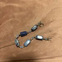 青紫の天然石ビーズブレスレット