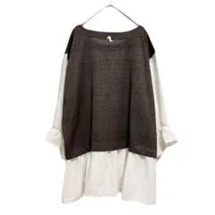 y1808 しまむら ドッキングワンピース 大きいサイズ チェック柄 4L