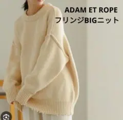 美品 ADAM ET ROPE フリンジBIGニットプルオーバー