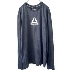 リーボック カットソー クルーネック 長袖 M グレー ポリエステル スポーツ