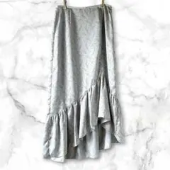【美品】クラネ アシンメトリープチフリルフラワースカート 花柄 ミント 2 Mのサムネイル