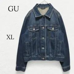1618【GU】デニムジャケット ベーシックGジャン ブルー XL 大きいサイズ