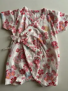 即日発送✨花柄コットン甚平 50-60cm