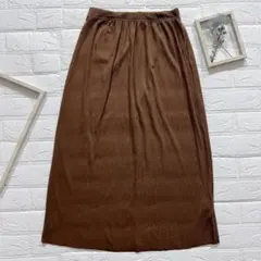 Dazy リブ ロングタイトスカート ブラウン Mサイズ スタイリッシュ