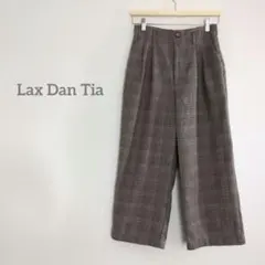 美品LaxDanTiaグレンチェック柄ワイドパンツ裏起毛ウールライクM冬しまむら