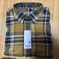 【値下げ】UNIQLO フランネルチェックシャツ S 47 Yellow 新品