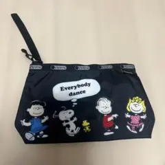 LeSportsac レスポ　スヌーピー　ポーチ ブラック