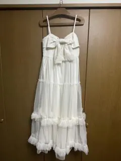 リボンチュールティアードキャミワンピース