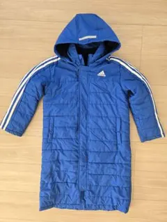 アディダス　ベンチコート　130 climastorm サッカー　ブルー