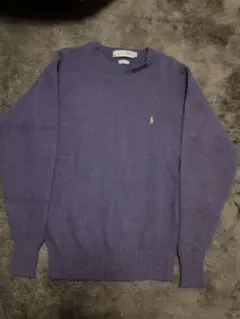 90s 〜 00s ポロ ラルフローレン ニット 刺繍ロゴ ネイビー M 紺