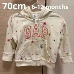 babyGap リラックス　GAPロゴ　ジップアップパーカー