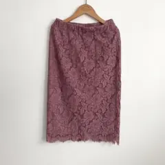 Re:EDIT ローズピンク レース タイトスカート Lサイズ