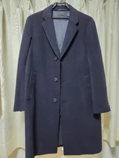 ダークネイビー チェスターコート　メンズ