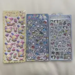 新作　ボンボンドロップシール　うぃっしゅ　あわわちゃん　うさはな　３枚セット
