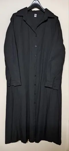 【美品】スローブイエナ　ワイドシルエット シャツマキシワンピ　ロング　黒