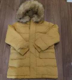 120サイズ ファー付きダウンコートマスタード