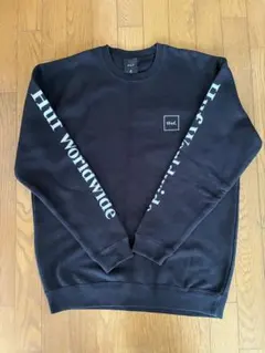 HUF ブラック 裏起毛スウェット Lサイズ相当