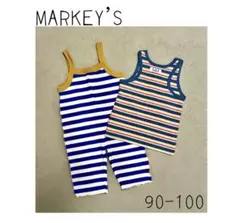 【MARKEY'S/バースデイ】カラフルボーダー柄サロペット/タンクトップ