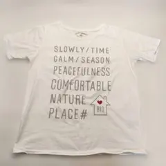 ​【美品】ハートマーケット ロゴプリントTシャツ Lサイズ ホワイト 綿100%